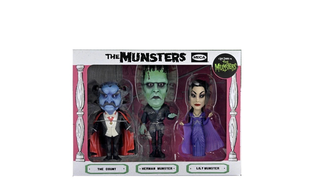 NECA Rob Zombie's The Munsters - Retro Big Head Figure 3 Pack