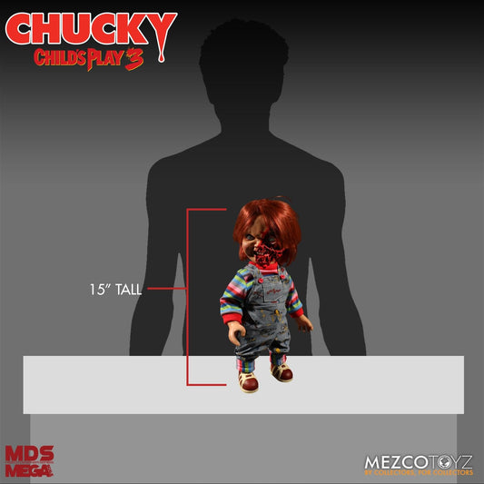 Mezco Childs Play 3 Chucky (Pizza Face) 15" MDS Mega Scale Figure With Sound